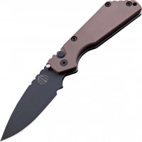 Автоматический складной нож Pro-Tech Pro-Strider SnG Auto, клинок черный, сталь 154CM, рукоять сталь/коричневый G10 купить в Томске